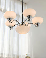 Warre Crown Modern Glass Globe Chandelier with Adjustable Rod for Indoor Lighting