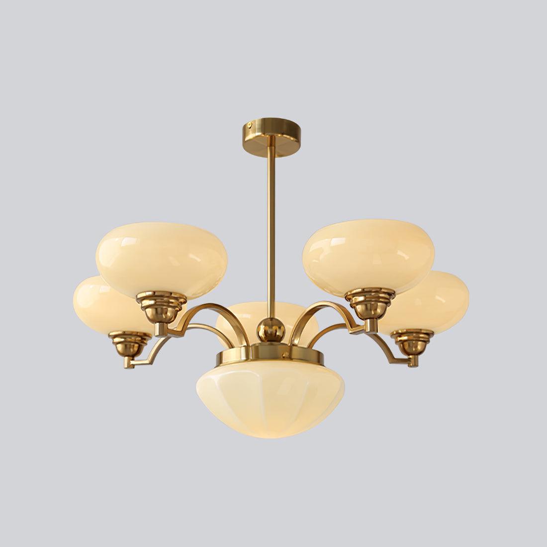 Warre Crown Modern Glass Globe Chandelier with Adjustable Rod for Indoor Lighting