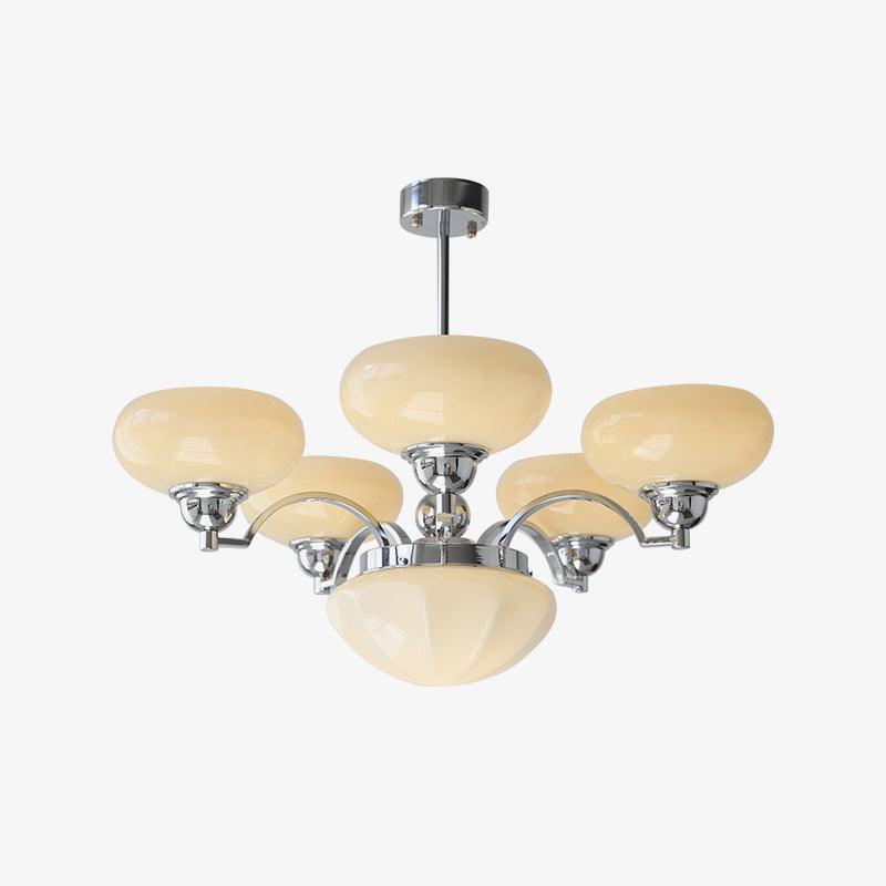 Warre Crown Modern Glass Globe Chandelier with Adjustable Rod for Indoor Lighting
