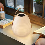 Waterproof Beehive Garden Lantern LED Portable Patio Table Lamp with Leather Handle