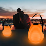 Waterproof Beehive Garden Lantern LED Portable Patio Table Lamp with Leather Handle