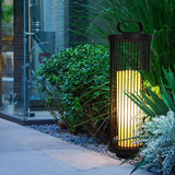 Waterproof Black Retro Cage Outdoor Lantern Modern Decorative Floor Light for Garden