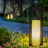 Waterproof Black Retro Cage Outdoor Lantern Modern Decorative Floor Light for Garden
