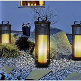 Waterproof Black Retro Cage Outdoor Lantern Modern Decorative Floor Light for Garden