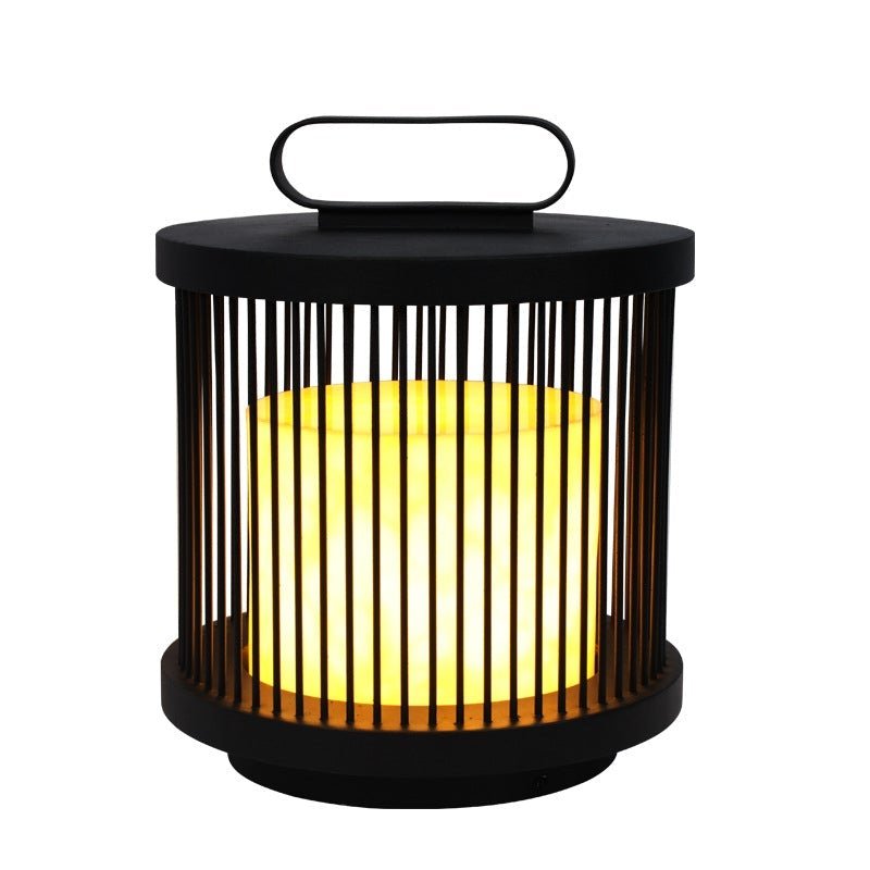 Waterproof Black Retro Cage Outdoor Lantern Modern Decorative Floor Light for Garden
