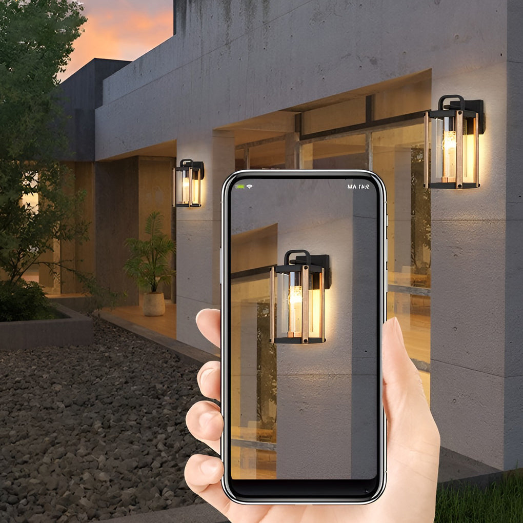 Waterproof Industrial Black Outdoor Wall Lantern Sconce with Glass Shade for Porch and Patio