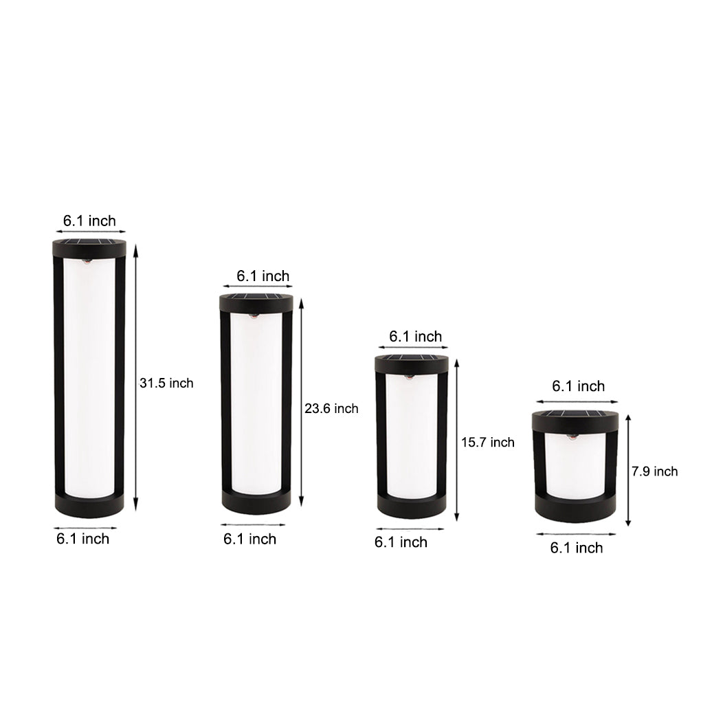 Waterproof Modern Black LED Solar Post Light for Outdoor Garden Pathway and Landscape