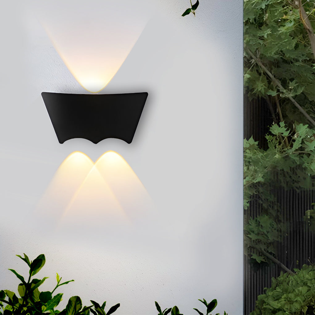 Waterproof Modern Black LED Wall Sconce Up and Down Porch Light for Outdoor Indoor Use
