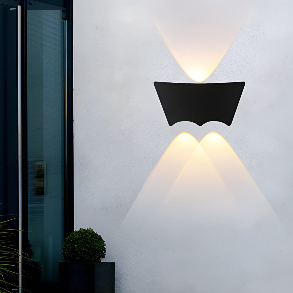 Waterproof Modern Black LED Wall Sconce Up and Down Porch Light for Outdoor Indoor Use