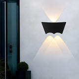 Waterproof Modern Black LED Wall Sconce Up and Down Porch Light for Outdoor Indoor Use