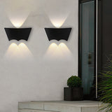 Waterproof Modern Black LED Wall Sconce Up and Down Porch Light for Outdoor Indoor Use