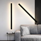 Waterproof Modern Long Strip LED Wall Light Black Exterior Sconce for Garden Patio