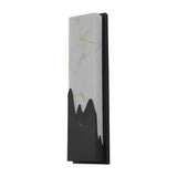 Waterproof Modern Rectangular Outdoor LED Wall Sconce with Faux Marble and Stainless Steel Black