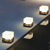 Waterproof Mountain Scene Solar Post Cap Light Outdoor LED Landscape Decorative Fence Lighting