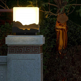 Waterproof Mountain Scene Solar Post Cap Light Outdoor LED Landscape Decorative Fence Lighting