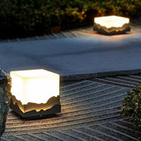 Waterproof Mountain Scene Solar Post Cap Light Outdoor LED Landscape Decorative Fence Lighting