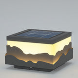 Waterproof Mountain Scene Solar Post Cap Light Outdoor LED Landscape Decorative Fence Lighting