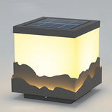 Waterproof Mountain Scene Solar Post Cap Light Outdoor LED Landscape Decorative Fence Lighting