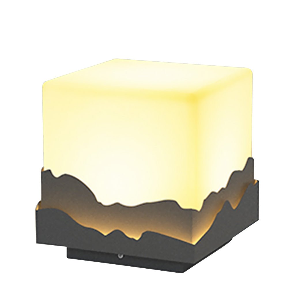 Waterproof Mountain Scene Solar Post Cap Light Outdoor LED Landscape Decorative Fence Lighting