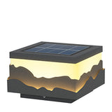 Waterproof Mountain Scene Solar Post Cap Light Outdoor LED Landscape Decorative Fence Lighting