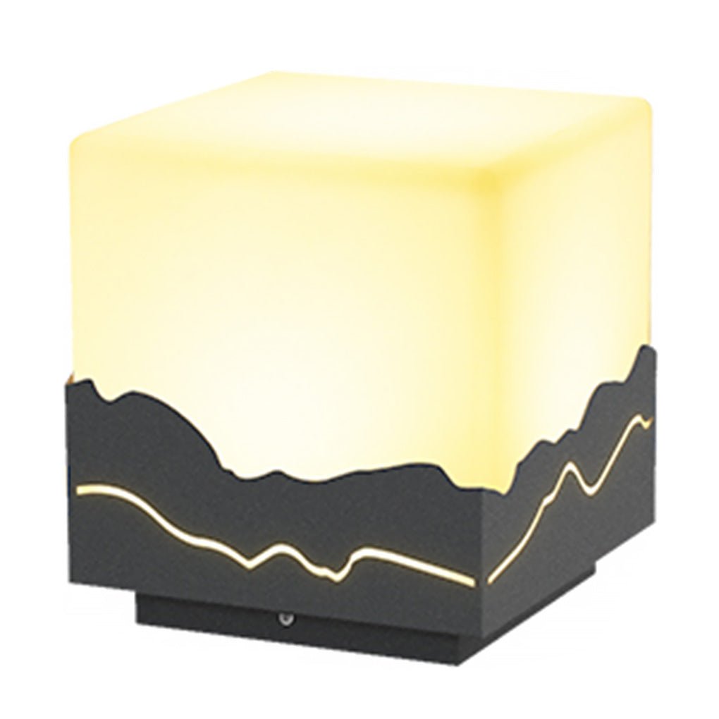 Waterproof Mountain Scene Solar Post Cap Light Outdoor LED Landscape Decorative Fence Lighting