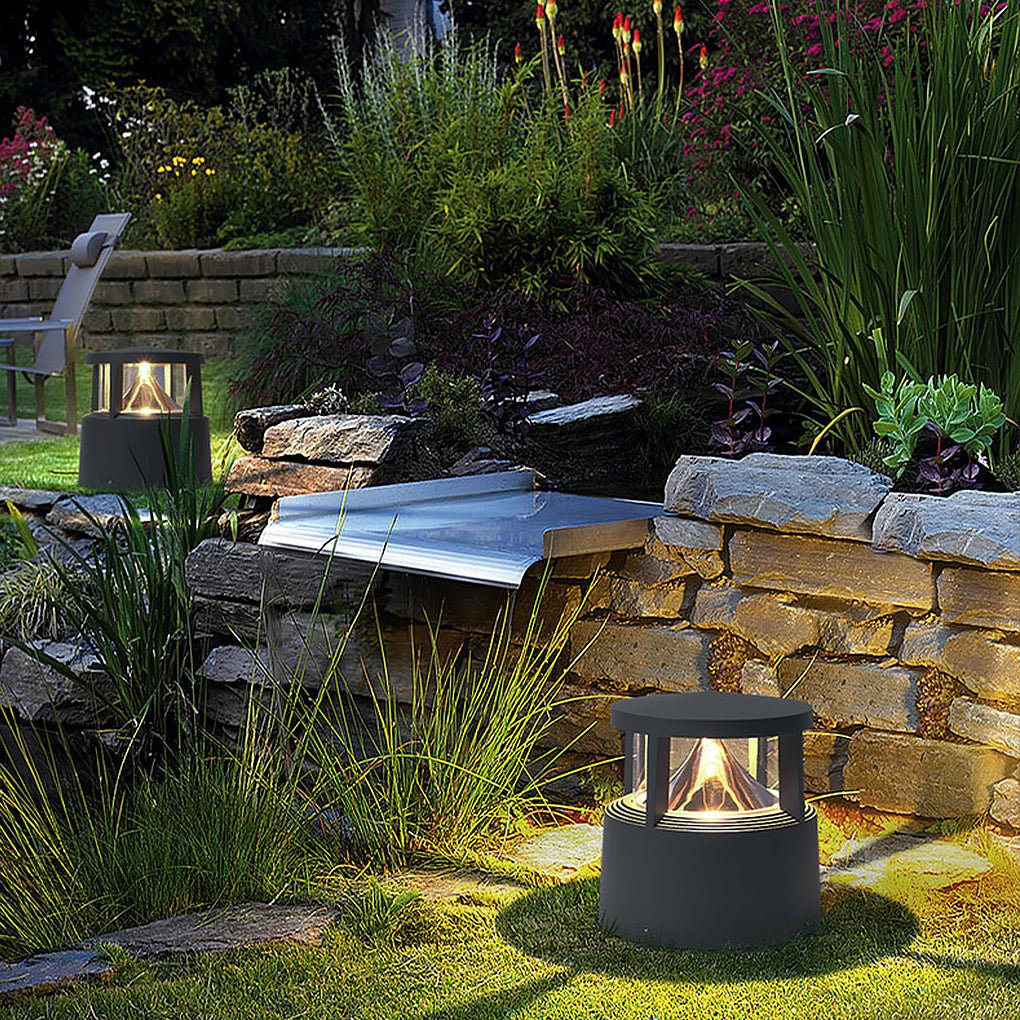 Waterproof Outdoor LED Fence Post Light Sand Gray Landscape Decorative Lamp for Garden and Villa