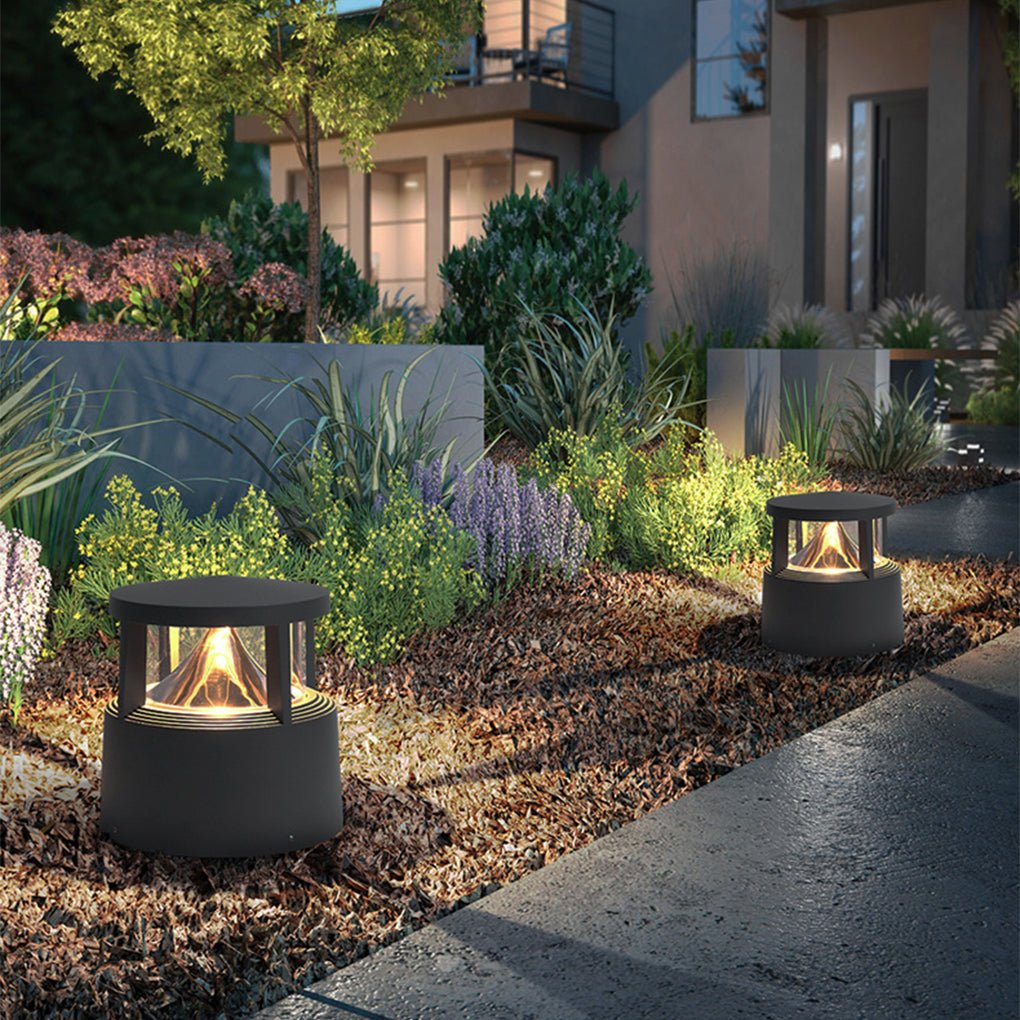 Waterproof Outdoor LED Fence Post Light Sand Gray Landscape Decorative Lamp for Garden and Villa