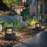 Waterproof Outdoor LED Fence Post Light Sand Gray Landscape Decorative Lamp for Garden and Villa
