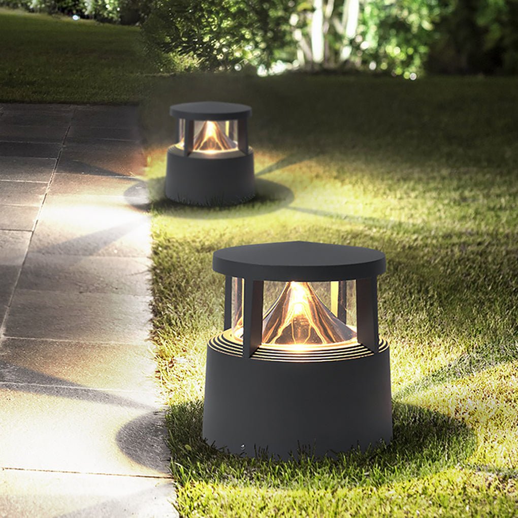 Waterproof Outdoor LED Fence Post Light Sand Gray Landscape Decorative Lamp for Garden and Villa