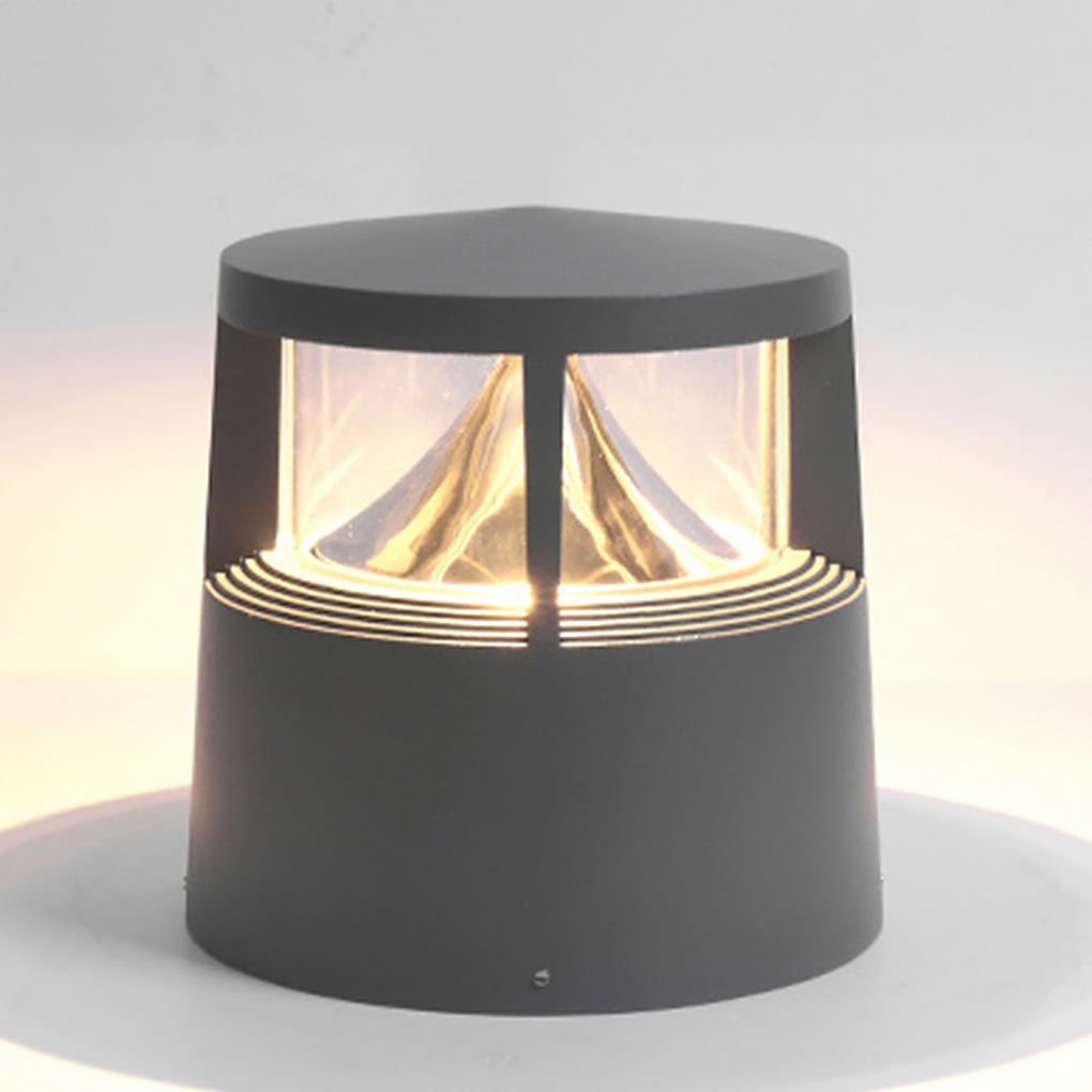 Waterproof Outdoor LED Fence Post Light Sand Gray Landscape Decorative Lamp for Garden and Villa