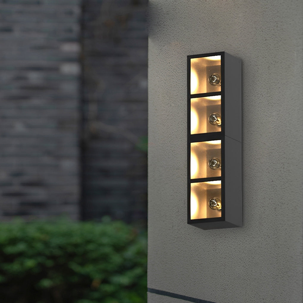 Waterproof Outdoor LED Wall Sconce with Integrated Flowerpot Black Exterior Light