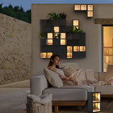 Waterproof Outdoor LED Wall Sconce with Integrated Flowerpot Black Exterior Light