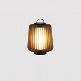 Waterproof Outdoor Portable Lantern for Patio Garden and Camping with Teak Wood Accents