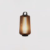 Waterproof Outdoor Portable Lantern for Patio Garden and Camping with Teak Wood Accents