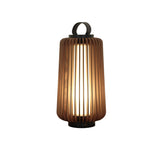 Waterproof Outdoor Portable Lantern for Patio Garden and Camping with Teak Wood Accents