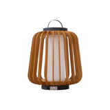 Waterproof Outdoor Portable Lantern for Patio Garden and Camping with Teak Wood Accents