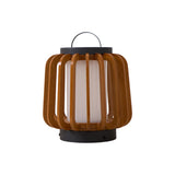 Waterproof Outdoor Portable Lantern for Patio Garden and Camping with Teak Wood Accents
