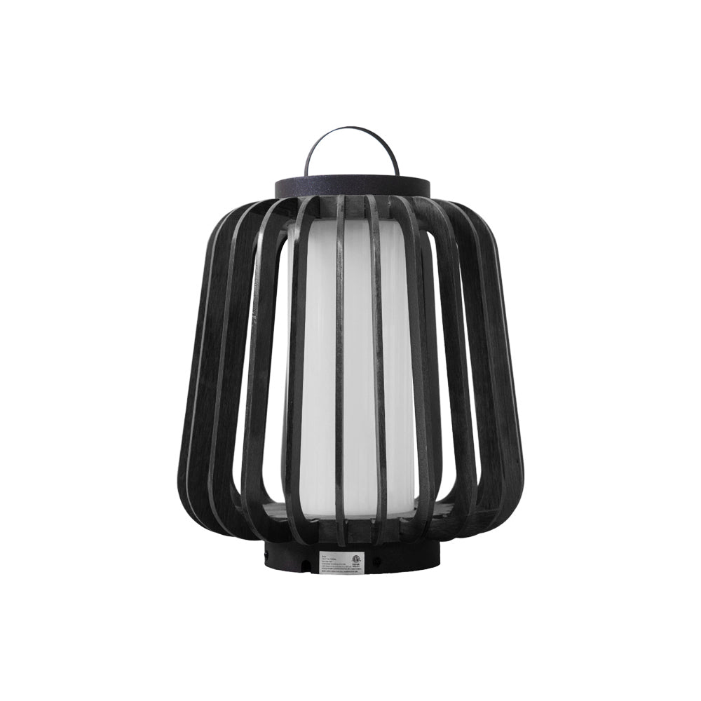 Waterproof Outdoor Portable Lantern for Patio Garden and Camping with Teak Wood Accents