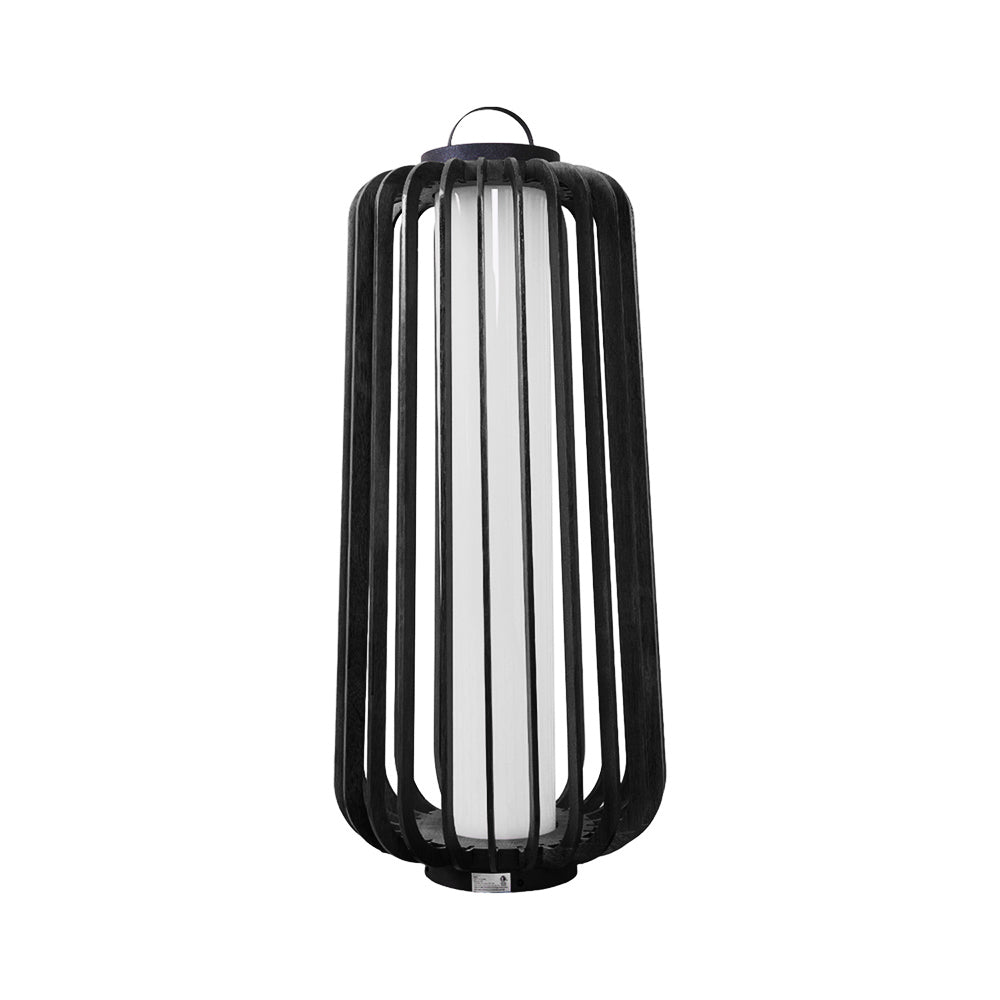Waterproof Outdoor Portable Lantern for Patio Garden and Camping with Teak Wood Accents