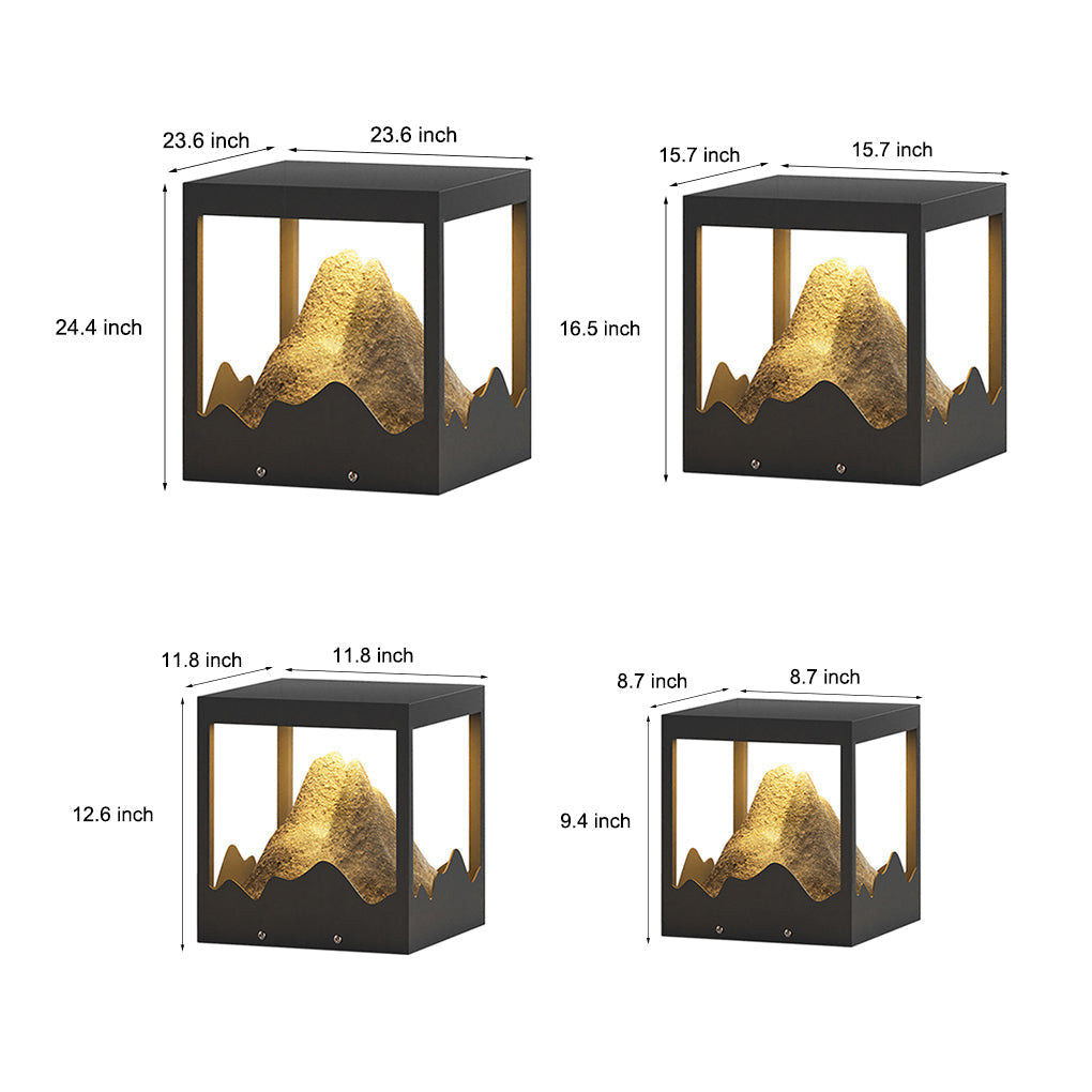 Waterproof Outdoor Solar Mountain Landscape Column Light LED Pillar Lamp for Garden Courtyard