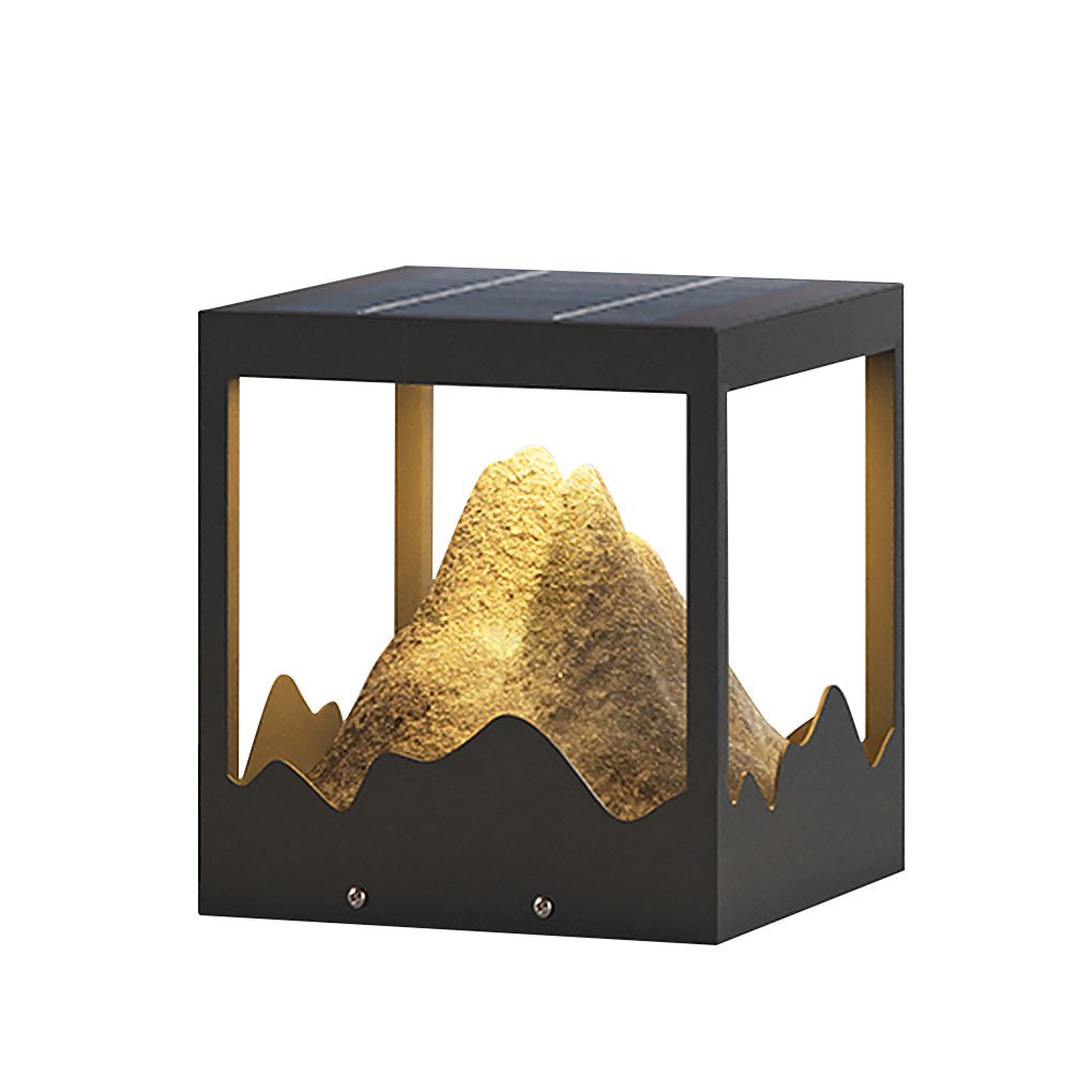 Waterproof Outdoor Solar Mountain Landscape Column Light LED Pillar Lamp for Garden Courtyard