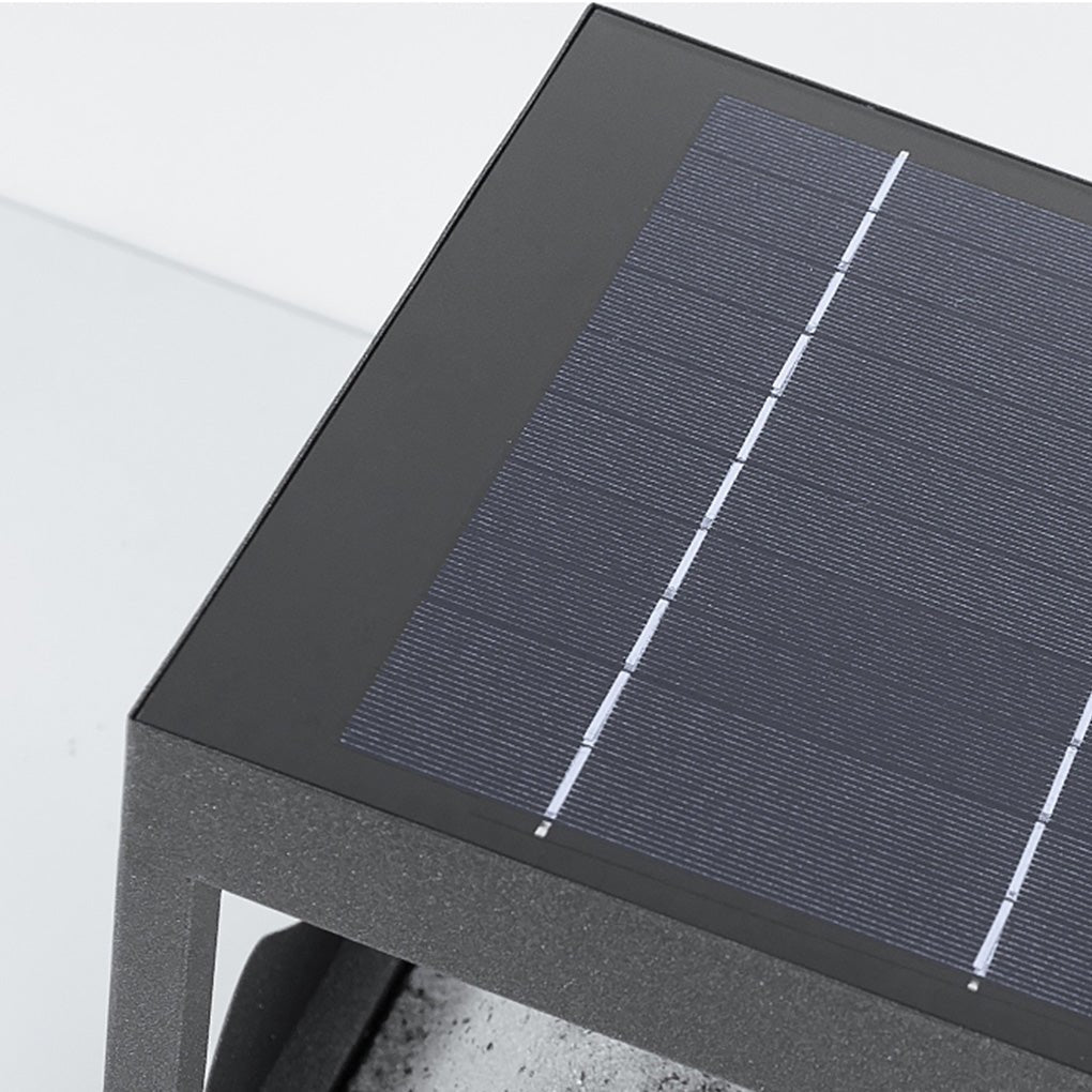 Waterproof Outdoor Solar Mountain Landscape Column Light LED Pillar Lamp for Garden Courtyard