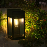 Waterproof Rectangular Glass LED Solar Outdoor Wall Lamp for Garden and Fence