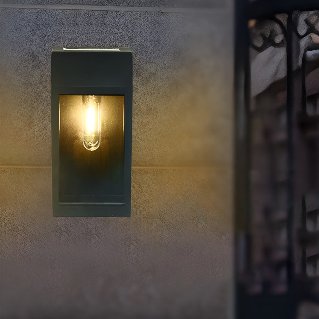 Waterproof Rectangular Glass LED Solar Outdoor Wall Lamp for Garden and Fence