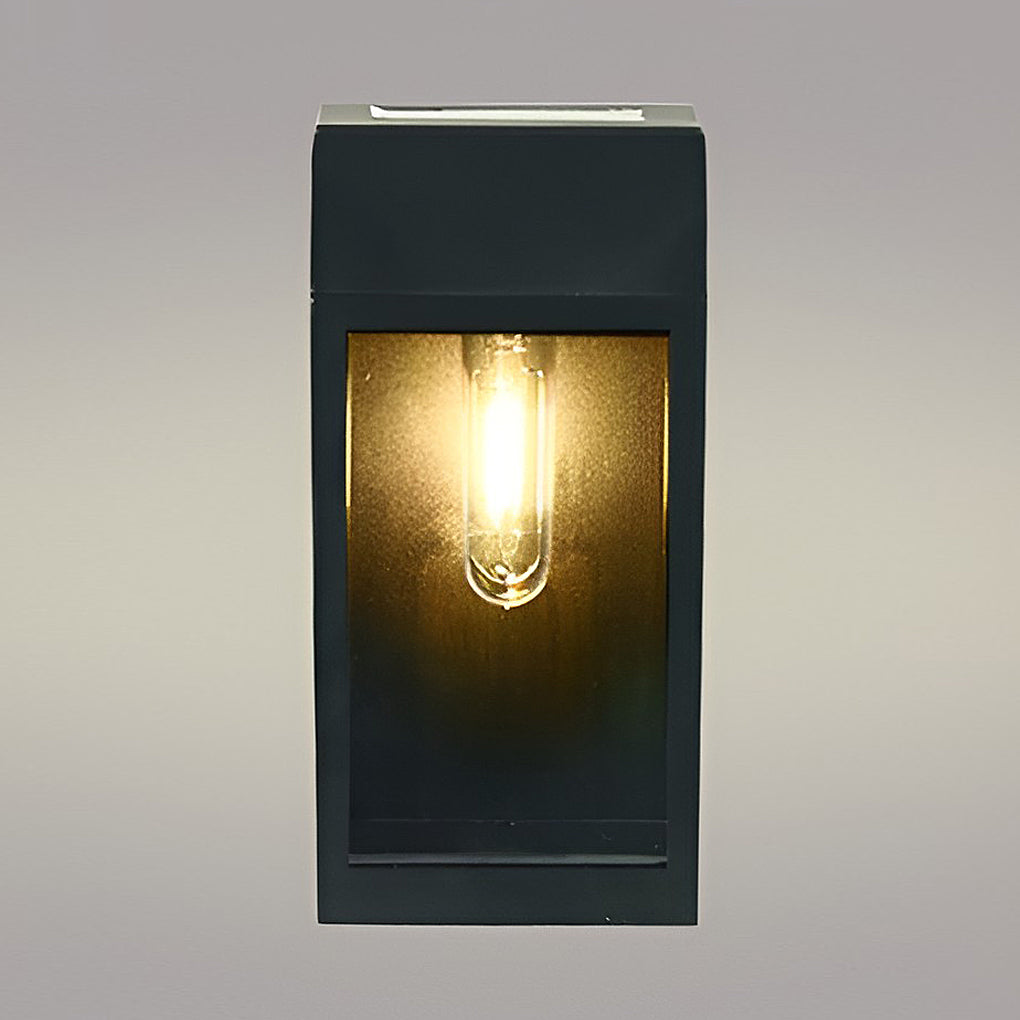 Waterproof Rectangular Glass LED Solar Outdoor Wall Lamp for Garden and Fence