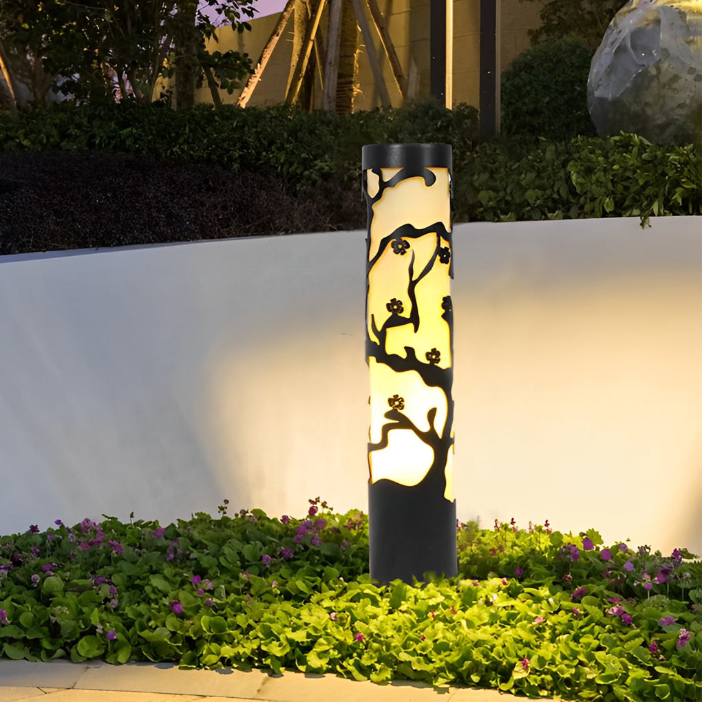 Waterproof Retro Outdoor Pathway Light LED Galvanized Steel Garden Lawn Lamp in Black Finish