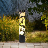 Waterproof Retro Outdoor Pathway Light LED Galvanized Steel Garden Lawn Lamp in Black Finish