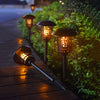 Waterproof Retro Solar Powered Outdoor Pathway Light Black Aluminum Landscape Stake