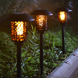 Waterproof Retro Solar Powered Outdoor Pathway Light Black Aluminum Landscape Stake
