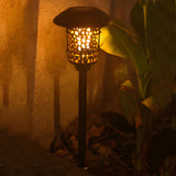 Waterproof Retro Solar Powered Outdoor Pathway Light Black Aluminum Landscape Stake